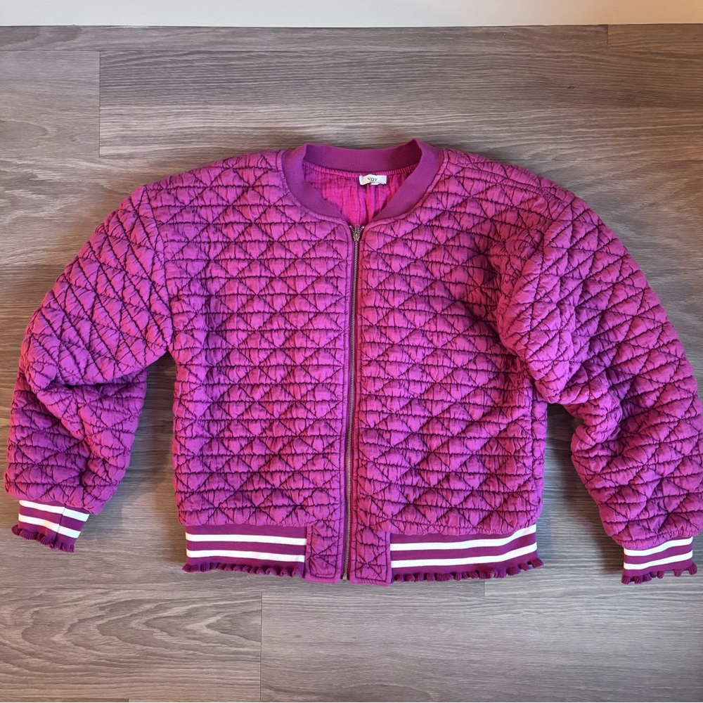 VOY Pink Quilted Jacket Size Large